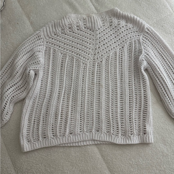 LOFT Sweaters - LOFT White Crew Neck Sweater with Textured Knit